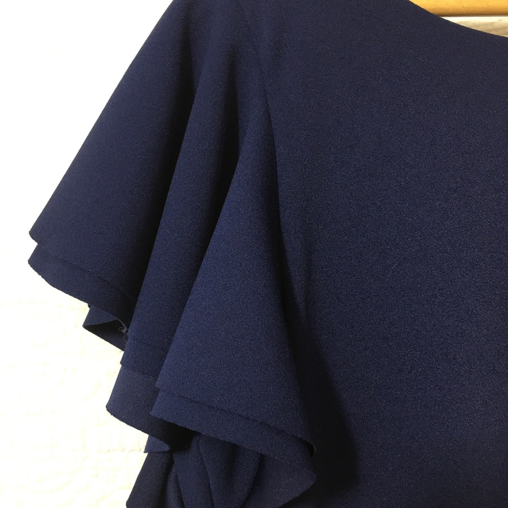 Betsy & Adam Flutter-Sleeve Scuba Crepe Gown - Picture 8 of 14